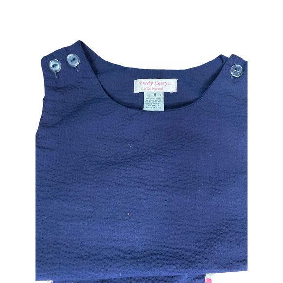 Emily Lacey dark blue pink floral pocket tank dress SIZE 6 - Picture 3 of 4